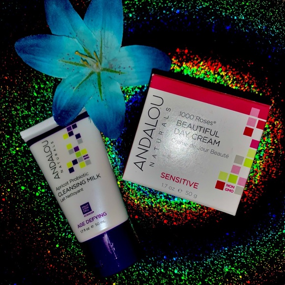 Andalou Naturals 🍑Cleansing Milk &🌹Day Cream Duo - Picture 1 of 3